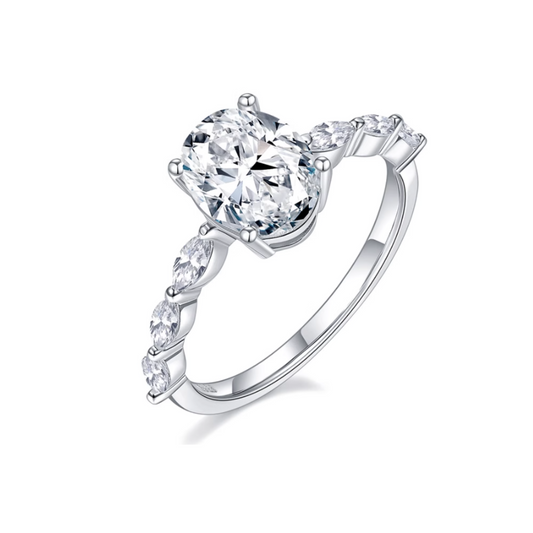 1CT Engagement Rings Oval Cut Promise Ring For Women