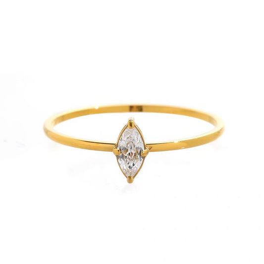 High quality Horse-eyes shape Moissanite diamond gold ring